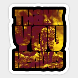 Thank You Heroes Soldiers Walking Sticker